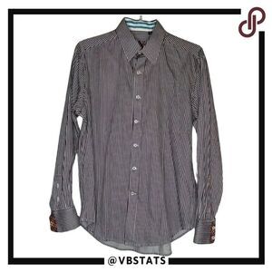 Robert Graham X Large Purple and White Striped LS Shirt100% Cotton